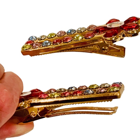 Disney Princess Belle Beauty & the Beast Alligator Hair Clips NWOT - Picture 2 of 8